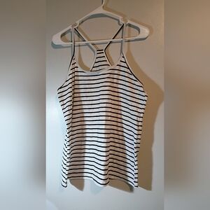 Striped Black and White Racerback Tank